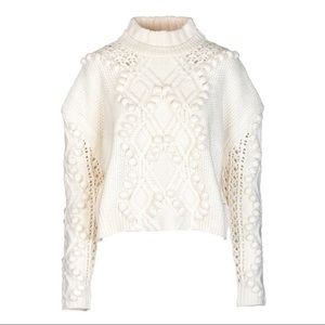 Guess pompom cream oversized sweater